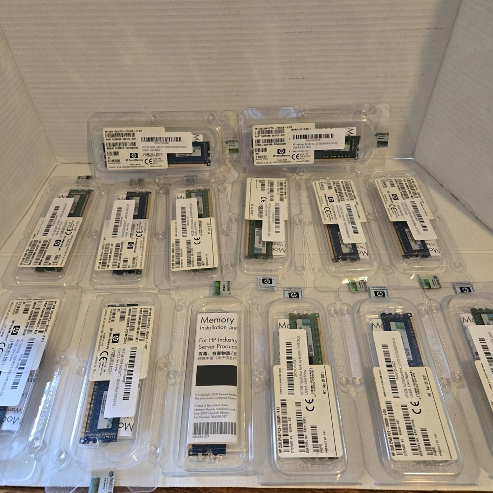 14 Used Mixed Lot HP 2GB 500656-b21‎ DDR-400MHz Dual Rank Memory Module See Pics